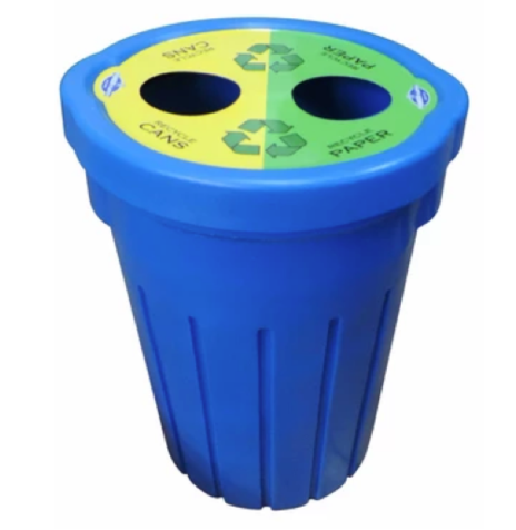 85L Recycling Bin with 2 Hole Flat Lid