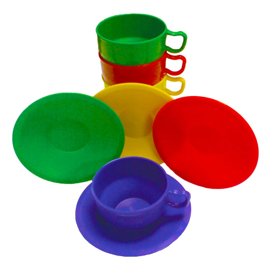 Tea Set (4 Cups & 4 Plates) - Pack of 6