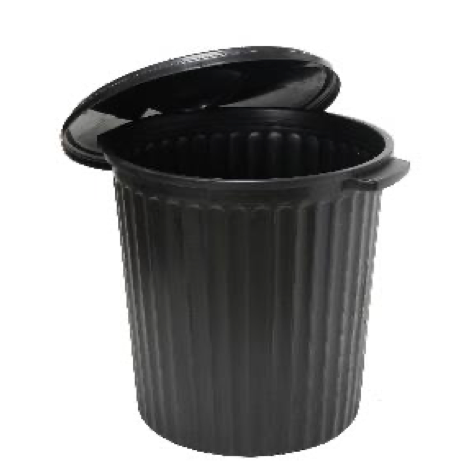 No Ash Garbage Bin (Black) - Pack of 5