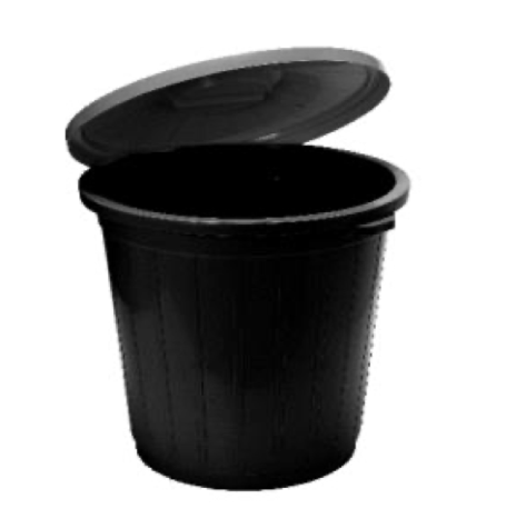 No Ash Garbage Bin (Black) - Pack of 5